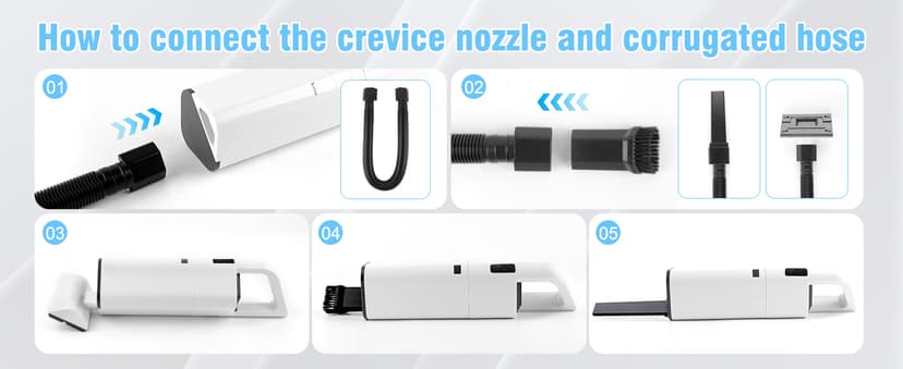 Cordless Vacuum Cleaner Handheld - 20000Pa Powerful Suction, 2-Speed Hand Vacuum Cordless Rechargeable for Car, Pet Hair, Stairs, Carpet, Couch - Portable Vac with HEPA Filter & 4 Attachments