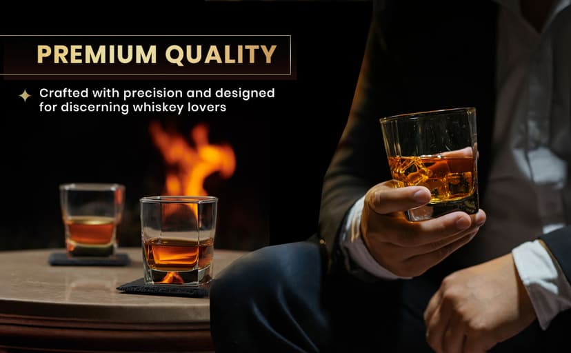 Whiskey Decanter Gift Set by Royal Reserve – Liquor Bourbon Decanter 24 oz 750 ml with Glasses, Chilling Stones, Coasters and Tong – Whiskey Gifts for Men, Husband, Dad, Boyfriend