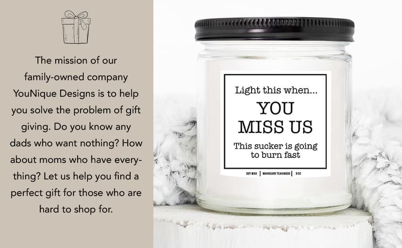 You Nique Designs Moving Away Candle 9 oz - Goodbye Gifts for Friends, Neighbors, Farewell Candles for People Moving, Going Away Gifts for Someone Moving Away (Mahogany Teakwood)