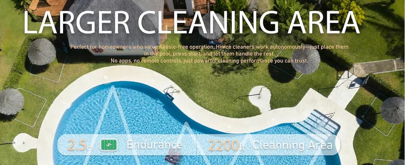 Cordless Robotic Pool Cleaner,Automatic Pool Vacuum Robot for In-Ground/Above Ground Pools,150 Min Runtime, IPX8 Waterproof, 2200 Sq Ft Coverage (Dark Grey)