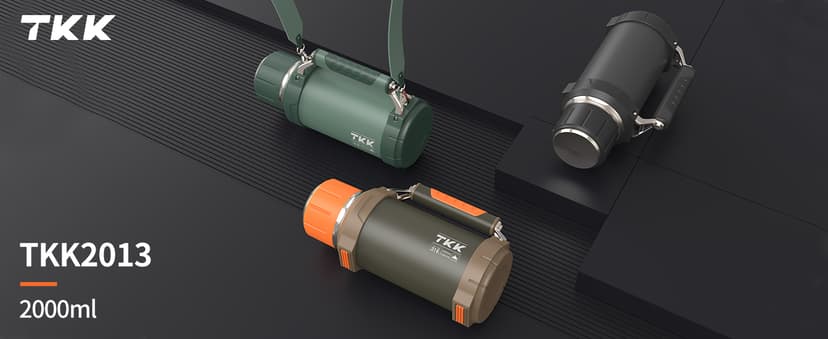 Large Coffee Vacuum for Hot Drinks Stainless Steel 2QT 64oz Insulated Bottle With Cup Handle Keeps Liquids Hot And Cold For Up To 24 For Outdoor Gathering Camping