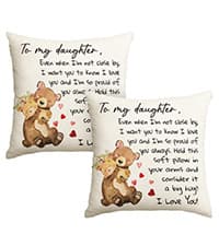 AVOIN colorlife to My Sister Throw Pillow Cover, 18 x 18 Inch Christmas Sister's Gift Lady Girls Birthday Cushion Case from Sister Brother