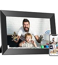 BIGASUO 10.1 Inch WiFi Digital Picture Frame, IPS HD Touch Screen Cloud Smart Photo Frames with Built-in 32GB Memory, Wall Mountable, Auto-Rotate, Share Photos Instantly from Anywhere