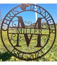 Personalized Metal Name Signs, Split Letter Monogram Wall Art Decor, Durable Steel Family Last Name Decor, Custom Signs Indoor or Outdoor, Personalized Wedding Gifts, Housewarming Gift