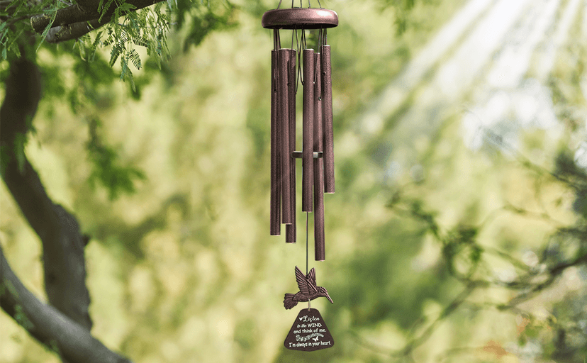 Sympathy Wind Chimes with Hummingbird Wind Spinner, Memorial Wind Chimes for Loss of Loved One Prime, Bereavement/Sympathy/Memorial Gift for Loss of Mother Father Husband Condolence Remembrance