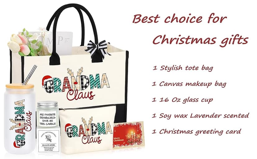Grandma Christmas Ideas Gifts - Unique Gifts for Grandma - Basket Set of 5