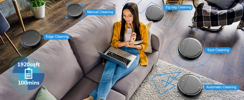 Robot Vacuum and Mop Combo, 2 in 1 Robotic Vacuum Cleaner with Schedule, App/Alexa/Voice Control, Slim 2.87", Self-Charging, 2300 Pa Suction & Long Runtime, Ideal for Hard Floor, Pet Hair, Carpet