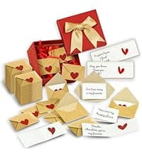 60 Love Notes For Him Her - Anniversary Card Long Distance Relationship Gifts For Boyfriend Girlfriend, Cute Couple Gifts For Valentines, Birthday, Mini Envelope Lunch Notes For Husband Wife