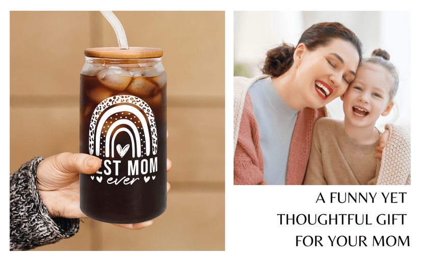 Gifts for Mom from Daughter Son - Birthday, Mothers Day, Christmas Mom Gifts for Wife, Her - Gift Ideas for Mama, Mother - Gift for New Moms, Mothers - 16 Oz 2-sided Can Glass