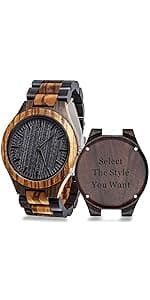 kullder Personalized Engraved Watch for Best Man Groomsmen Gifts for Wedding Mens Custom Wooden Watches for Men Personalized Groomsmen Husband Dad Father Gifts Ideas