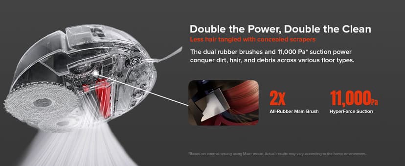 roborock Qrevo Slim Robot Vacuum and Mop Combo, 8.2cm Ultra-Slim, 3D Sensing Tech, Advanced Obstacle Recognition, 11,000Pa Suction, FlexiArm Side Brush & Mop, Auto Mop Washing & Drying, Self-Emptying