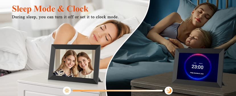 BIGASUO 10.1 Inch WiFi Digital Picture Frame, IPS HD Touch Screen Cloud Smart Photo Frames with Built-in 32GB Memory, Wall Mountable, Auto-Rotate, Share Photos Instantly from Anywhere