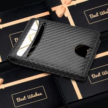 Wallets for Men Anti-theft Brush - Multi-Card Cash Clip Carbon Fibre Texture Ultra-thin Design Business Commuting Daily Carry Father's Day/Birthday Gift Preferred