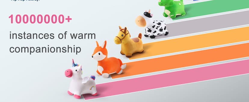 iPlay, iLearn Bouncy Pals Hopping Unicorn Horse, Toddler Girl Inflatable Bouncing Animal Hopper Toy, Outdoor Indoor Plush Ride on Bouncer, Baby Birthday Gift 18 Month 2 3 4 Year Old Kid - Unicorn