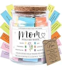 NewEleven Sister Birthday Gifts - Gift For Sister, Soul Sis, Sisters In Law - Sisters Gifts From Sister, Brother, Friend, Family - Decorative Glass Scripture Jar With 92 Bible Verse