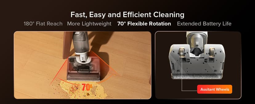 roborock F25 GT Vacuum Mop All in One, Wet Dry Vacuum Cleaner Cordless, 20000Pa Floor Cleaner Machine for Tile Hardwood Wood Vinyl Floor, Edge to Edge Self Cleaning Electric Mop with 180° Lie-Flat