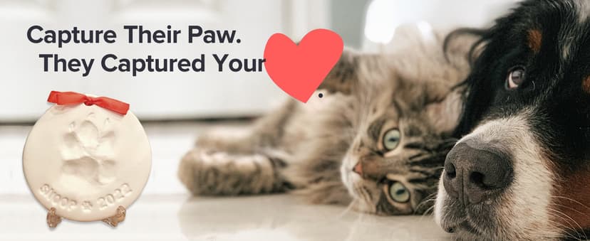 Ultimate Pawprint Keepsake Kit (Makes 2) - Paw Print Christmas Ornament w/ Bonus Personalization Tool & Display Stands! For Dogs, Cats & Pets. Non-toxic. Clay Air-Dries Soft, Light & Uncrackable.