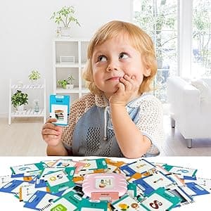 Talking Cards for Toddlers, Speech Therapy Toys Autism Toys, ABC 123 Sight Words Etc, Educational Learning Interactive Toys with Giftable Package (510-blue (New ABC+123+ 3 Songs))