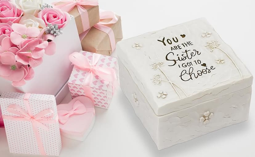 BORLESTA Gifts for Friends - Friend Gifts for Women, Friend Christmas Birthday Gifts for Friends - You're The Sister I Got to Choose - Sister Gifts from Sister, Friendship Hand-Painted Keepsake Box