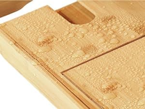 Bathtub Tray - Expandable Bamboo Bath Tray for Tub with Wine Glass Holder, Book & Tablet Stand - Wooden Bathtub Caddy Tray Table for Bathroom Accessories, Spa Relaxation, Housewarming & Wedding Gift