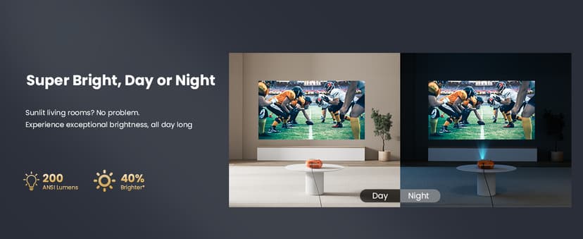 Mini Projector with Two -Way Bluetooth, Portable Projector for Home Theater Use, Support 1080P for Outdoor Projector/Movie Projector Compatible with HDMI, USB, Laptop, TV Stick (Orange)