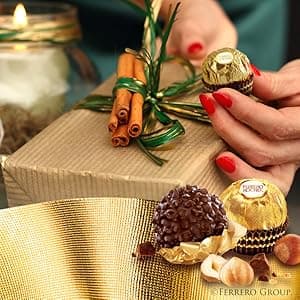 Ferrero Collection Grand Assortment, Hazelnut, Dark, Coconut, Almond, Cappuccino, Holiday Gift Box, 24 Count, 8.7 oz