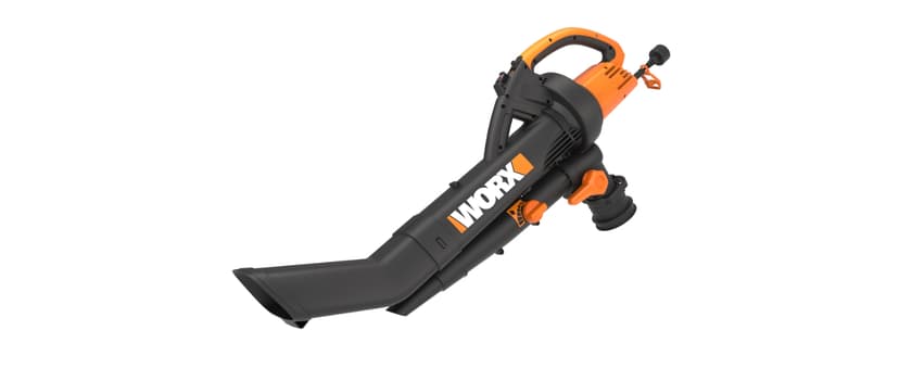 WORX Trivac 3-in-1 Electric Leaf Blower for Lawn Care, Leaf Mulcher/Leaf Vacuum with Bag, 350 CFM & 210 MPH, Leaf Shredder with Metal Impeller, Reusable Bag Included, Corded, WG505.2