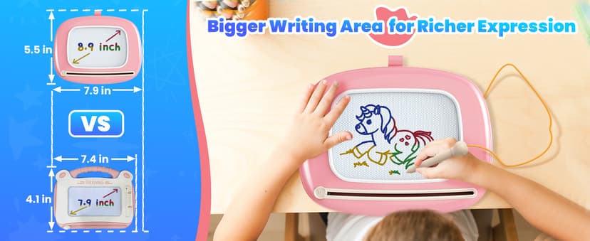 Toddlers Toys Ages 1-3, Magnetic Drawing Board, Doodle Board Pad Learning and Educational Toys for 18 Months Baby 1-3 Yr Kids Birthday Gifts - Blue