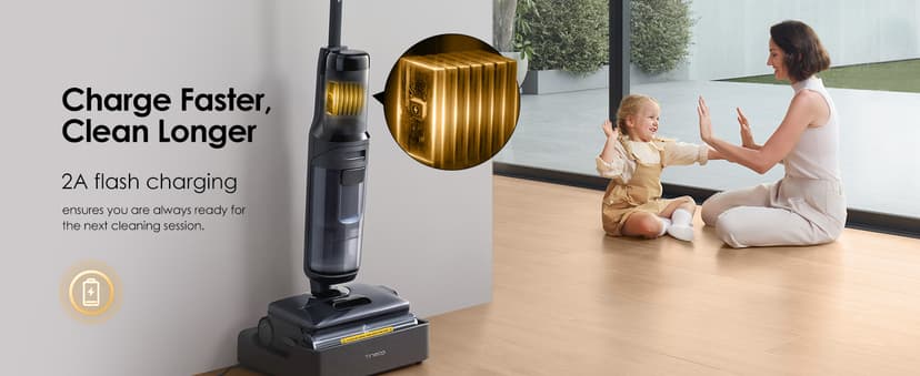 Tineco Floor One S7 Stretch Steam Cordless Wet Dry Vacuum Steam Mop All-in-One, 320℉ HyperSteam, 180° Lay-Flat, Anti-Tangle Design, FlashDry Self-Cleaning, Up to 75 Min Runtime