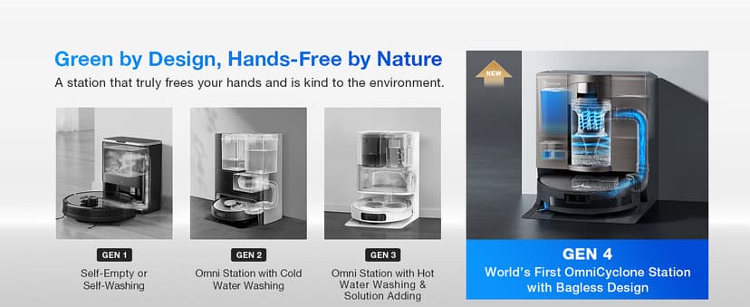 ECOVACS DEEBOT X11 OmniCyclone Robot Vacuum and Mop, PowerBoost Charging, OZMO Roller 2.0 Instant Self-Washing Mop, 19,500Pa Blast Suction, Bagless OmniCyclone Station, AIVI 3D Smart Navigation