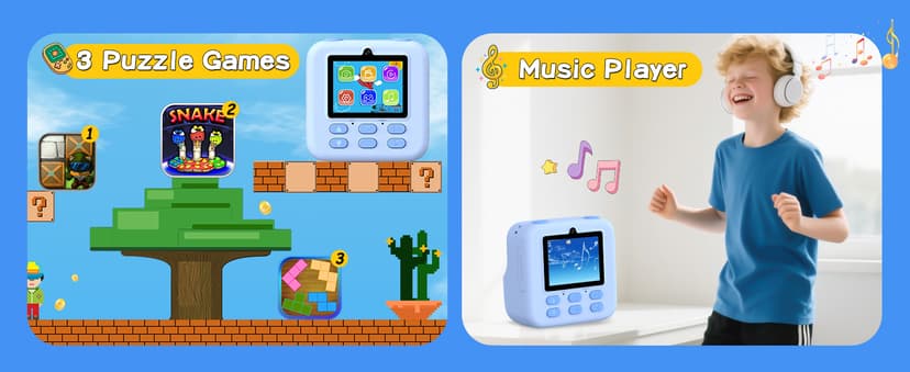 Kids Instant Digital Cameras for Boys and Girls, 1080P HD Dual-Lens Selfie Digital Camera with Print Paper & 32G Card, Christmas Birthday Gifts Toys for Toddler and Teenagers Age 3-16 Years Old