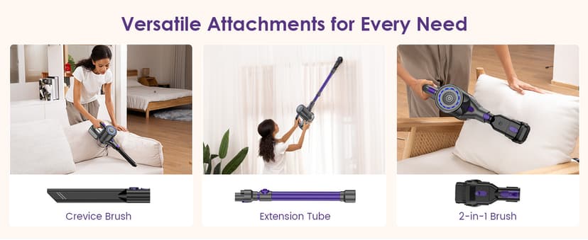 Cordless Vacuum Cleaner, 40KPA/500W/35Mins, Green LED Light, Lightweight Stick Vacuum Self-Standing, Vacuum Cleaners for Home Handheld Vacuum for Pet Hair, Carpet, and Hard Floors, U8