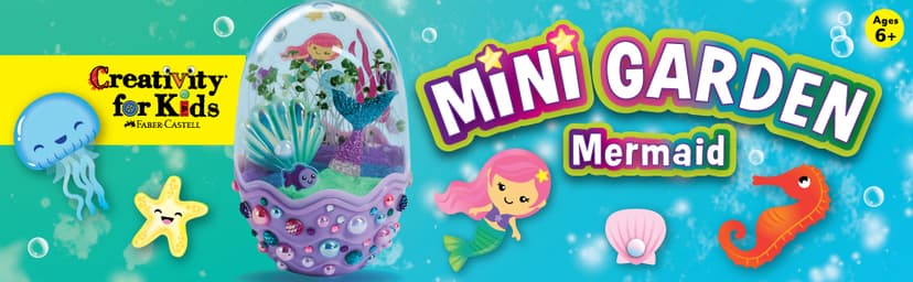 Creativity for Kids Mini Garden: Mermaid Terrarium Kit - Mermaid Gifts for Girls, Crafts and Toys, Holiday Stocking Stuffers for Kids (Ages 6+)