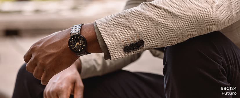 Bulova Men's 3-Hand Quartz Watch with Diamond Dial and Edge to Edge Crystal