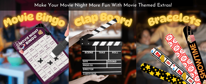 Movie Night Gift Basket – 42-Piece Gift Box with Popcorn, Candy, Snacks & Bingo – Birthdays, Date Night, Family, Kids, Adults, Mom, Dad, Teens, Christmas, Mothers Day, Fathers Day, Raffle & Fundraiser