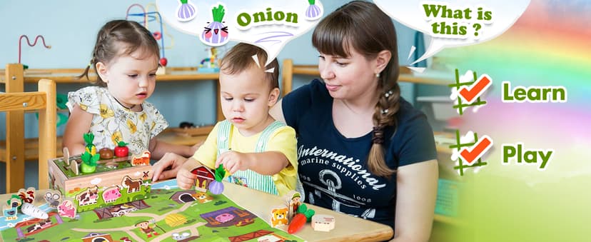 Montessori Wooden Sensory Toddler Toys: Toy for 1 Year Old Boys Girls Birthday Gifts | 1st One First Birthday Gift for 1 Year Old Girl Boy, Educational Learning Toy for 1-2 Year Old Fine Motor Skills