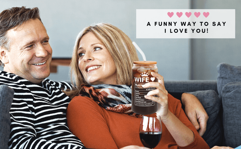 Gifts for Wife from Husband - Wedding Anniversary for Women, Birthday, Mothers Day, Christmas Wife Gifts for Her - Romantic Love Gift for Her - 16 Oz Can Glass