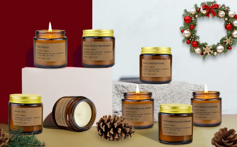 8 Pack Candles for Home Scented,Aromatherapy Jar Candle Gifts for Women, Natural Soy Wax Amber Candle Set, Scented Candles Set for Birthday Valentine Mother's Christmas Day Present