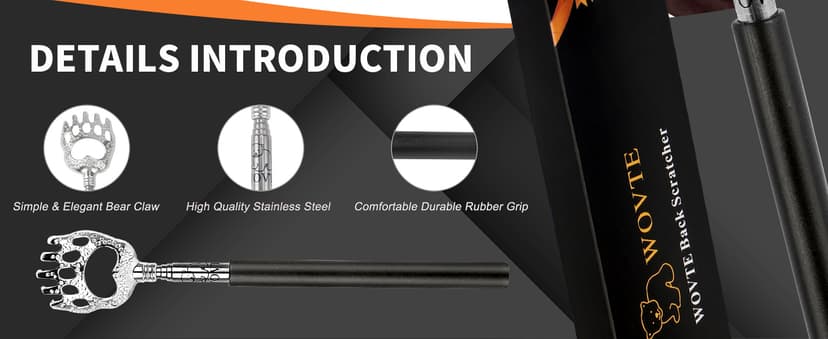 WOVTE Bear Claw Extendable Back Scratcher for Men Women, Stocking Stuffers for Adults Men, Mothers Day Fathers Day Birthday Christmas Gifts for Men Women Mom Dad Husband