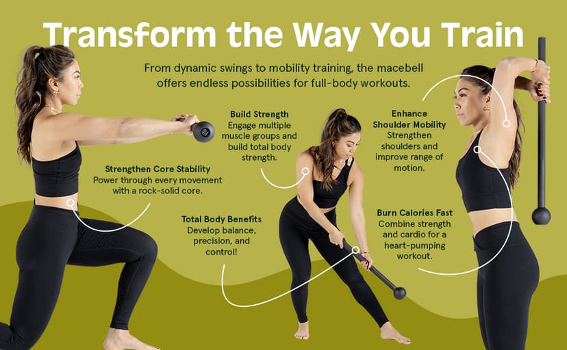 Retrospec Revolve Steel Macebell for Strength Training, Rehabilitation, Stretching, Conditioning and Rotational Training - 5, 7, 10, 15, 20, 30lb Options for Women & Men