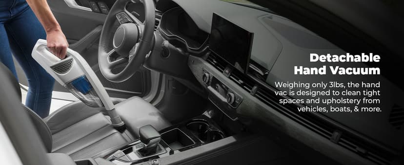 Kenmore DS1030 Cordless Stick Vacuum Lightweight Cleaner 2-Speed Power Suction LED Headlight 2-in-1 Handheld for Hardwood Floor, Carpet & Pet Hair, White