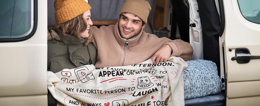 Craftique Birthday Gifts for Girlfriend Boyfriend- I Love You Blanket for Him Her- Romantic Girlfriend Gifts Anniversary, Funny Soft Blanket Gift for Him Her Husband Wife Fiance, 60”×50”