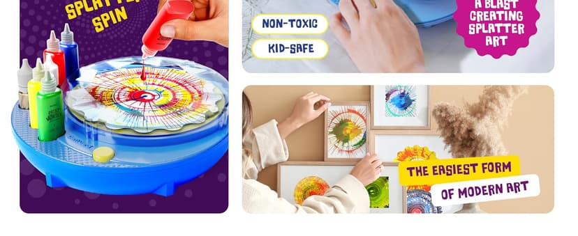 Dan&Darci Paint Spin Art Machine Kit for Kids - Arts & Crafts for Boys & Girls Ages - Art Craft Set Gifts for 6-9 Year Old Boy, Girl - Painting Spinner Toys - Birthday Gift Ideas for Ages 6-12 Years