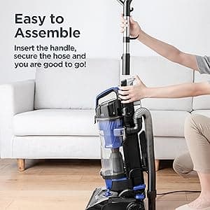 Eureka Lightweight Powerful Upright Vacuum Cleaner for Carpet and Hard Floor, PowerSpeed, New Model,Blue,black/New Model