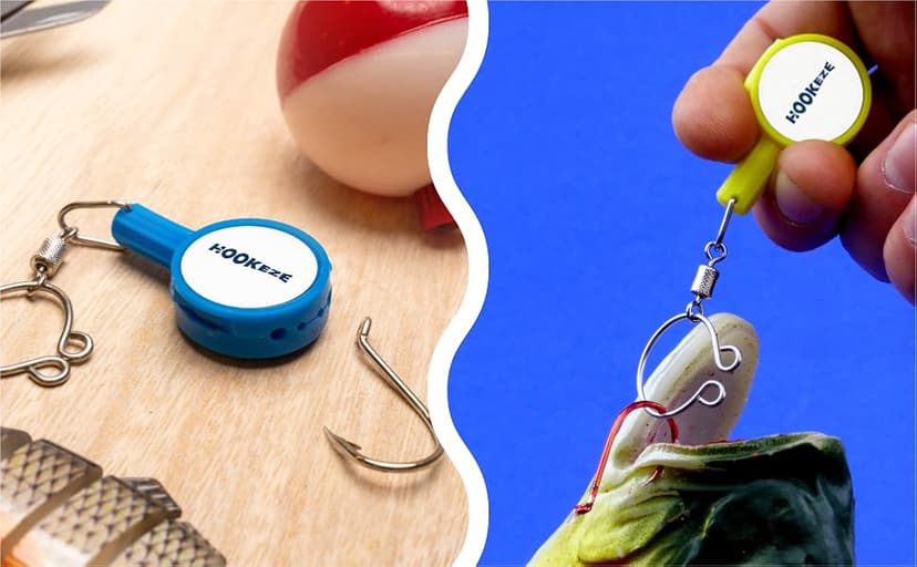 HOOK-EZE Fishing Knot Tying Tool | Protect from Fish Hooks | Tie Fishing Knots Easily | Cool Gadgets for Fishermen | Ice Fly Fishing | Fishing Accessories for Beginner Anglers | Nail Knot Tool