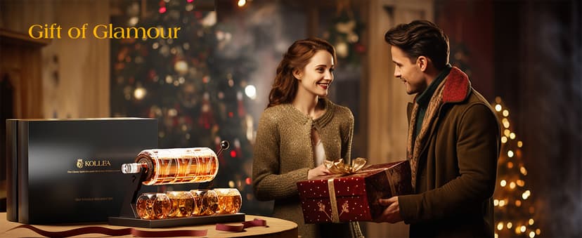 Kollea Slot Whiskey Decanter Set for Men, 50.7 Oz Casino Style Whiskey Decanter with 4 Dice Glasses, Birthday Gifts for Men Dad, Him, Boyfriend, Guy, Liquor Dispenser for Anniversary, Bar Christmas