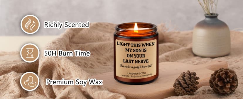 GSPY Scented Candle, Daughter in Law Gifts - Christmas, Birthday Gifts for Daughter in Law, Sons Girlfriend - DIL Present from Mother in Law - Funny Wedding, Bridal Shower Presents for Future New DIL