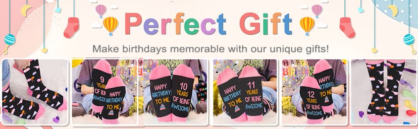 5-18 Years Old Birthday Gifts for Girls - Socks for Girls with Pop up Birthday Card, Presents for 5-18 Year Old Grils
