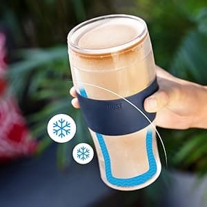 Host Freeze Beer Glasses, Freezable Beer Gifts for Men, Double Wall Insulated Pint Set, Tumbler for Cold Drinks, 16, Set of 2, Gray