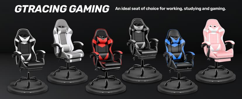 Gaming Chair, Backrest and Seat Height Adjustable Swivel Recliner Racing Office Computer Ergonomic Video Game Chair with Footrest and Lumbar Support, Red/Black